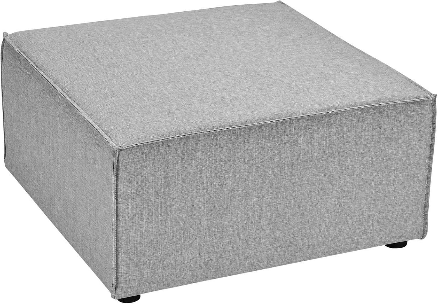 Gray Aluminum Outdoor Upholstered Sectional Ottoman