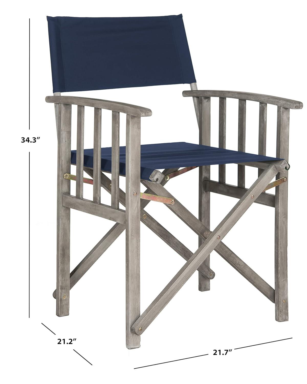 Laguna Director Chair Indoor/Outdoor (Set Of 2) - PAT7004 - Grey/Navy - Safavieh