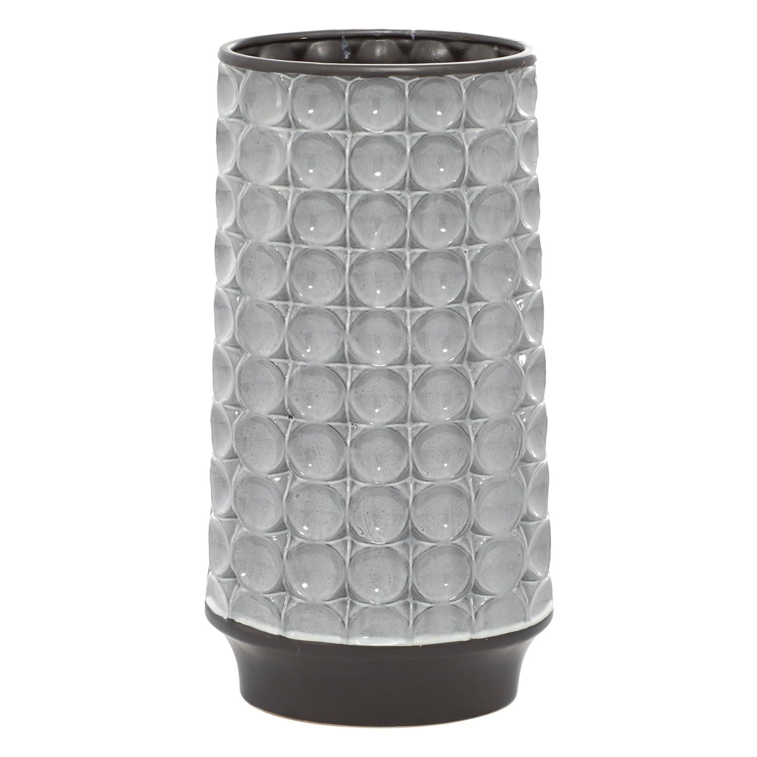 DecMode 18" Silver Ceramic Vase