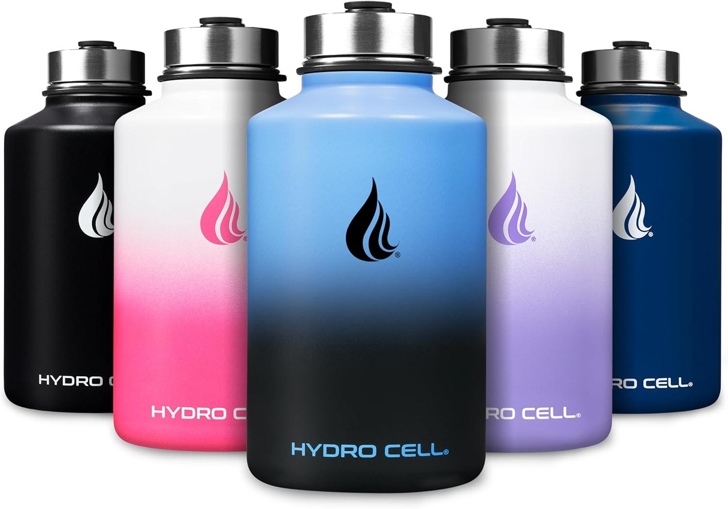 64oz Blue/Black Hydro Cell Wide Mouth Stainless Steel Water Bottle