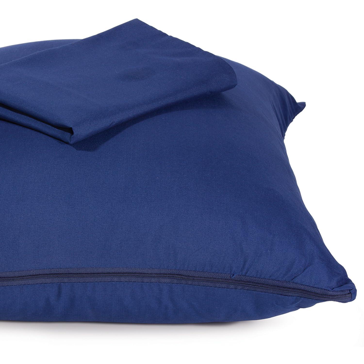 Micropuff - 100% Microfiber Zippered Pillow Protector (4 pck) Queen 20*30 - Navy