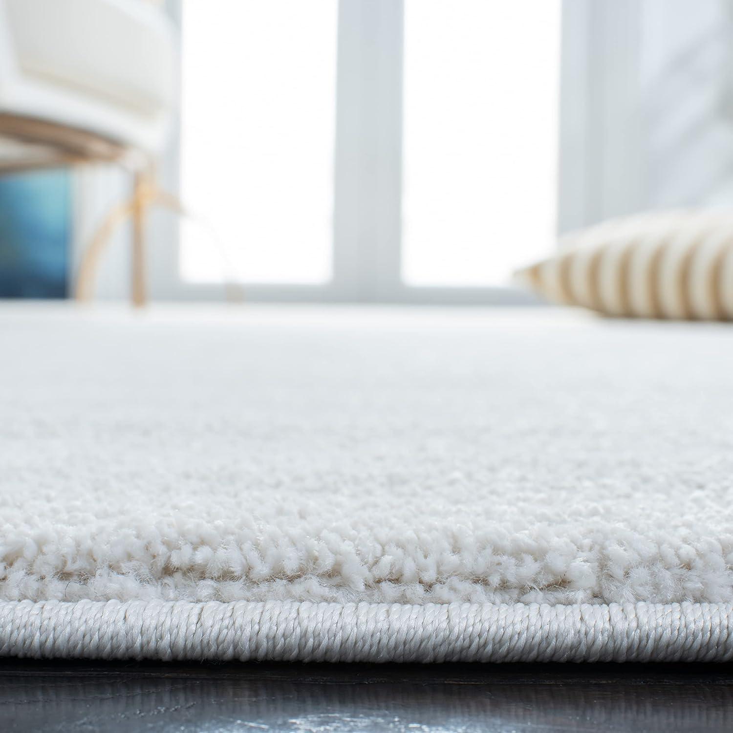 SAFAVIEH Plain and Solid Carleen Solid Plush Area Rug, Ivory, 4'5" x 6'5"