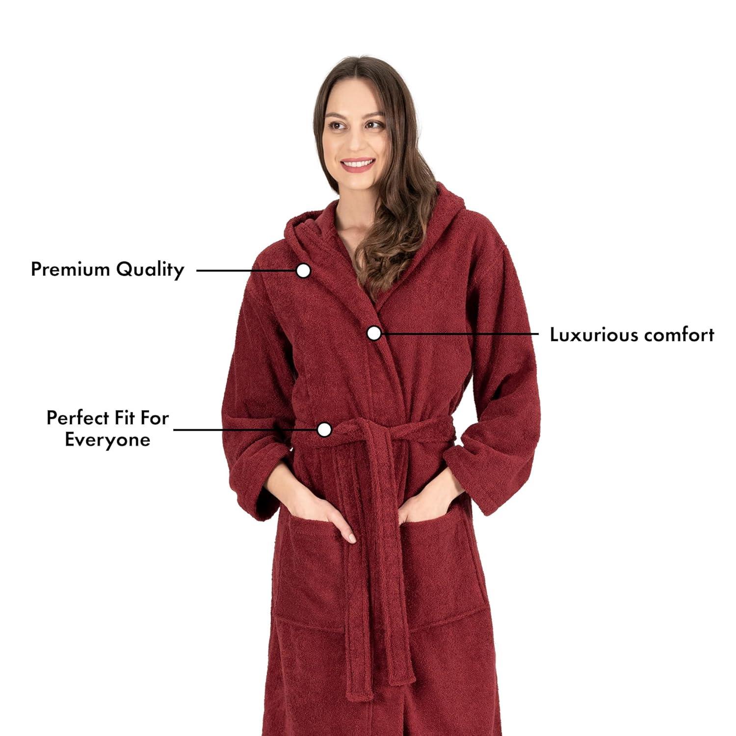 Nine West Hooded  Turkish Cotton Unisex Bath Robe Collection