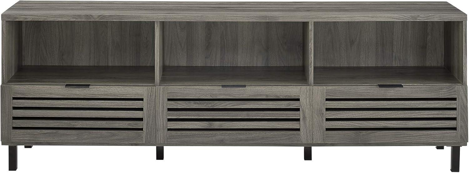 Slate Grey 70" Modern Bohemian TV Stand with Cabinet Storage