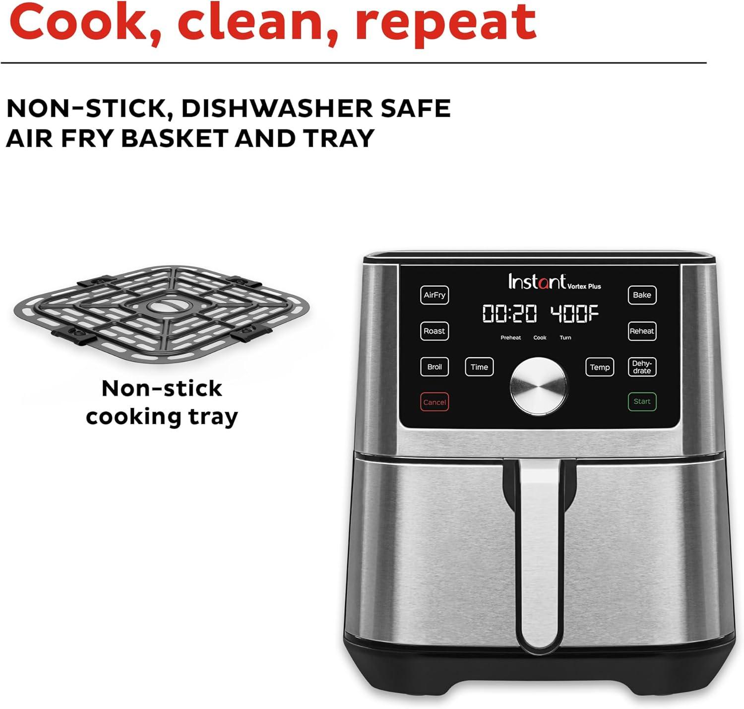 Instant Pot Vortex Plus 4qt 6-in-1 Stainless Steel Air Fryer