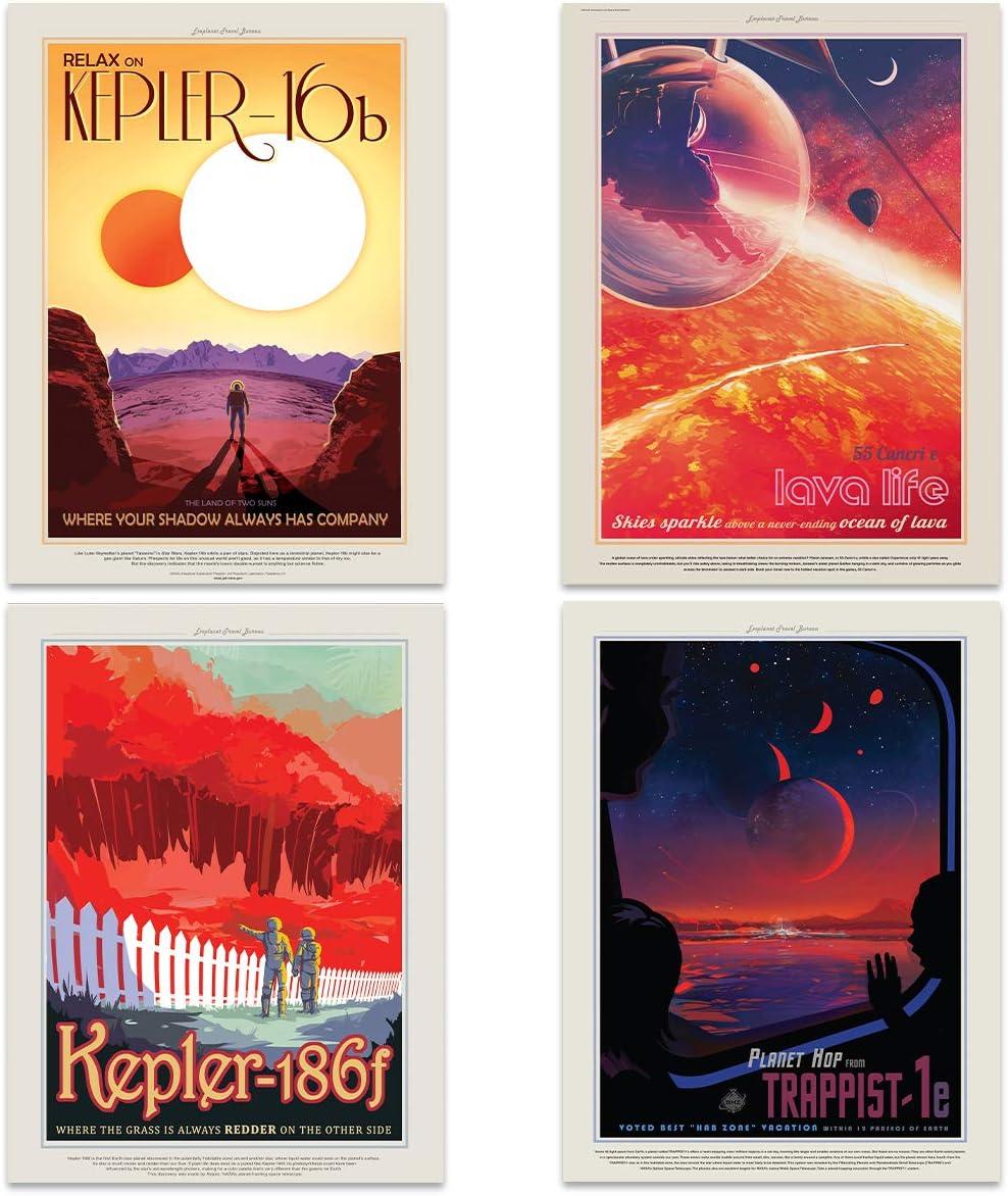 Pack of 17 NASA Space Posters Grand Tour Travel Exploration Exoplanet Art Print Poster Home Decor