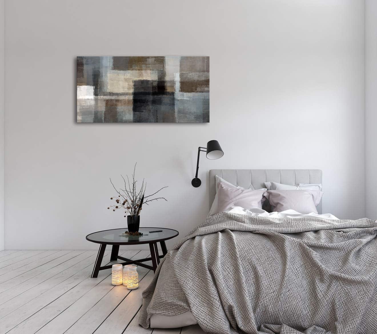 Abstract Gray and Brown Canvas Print Wall Art, 20x40 Inch