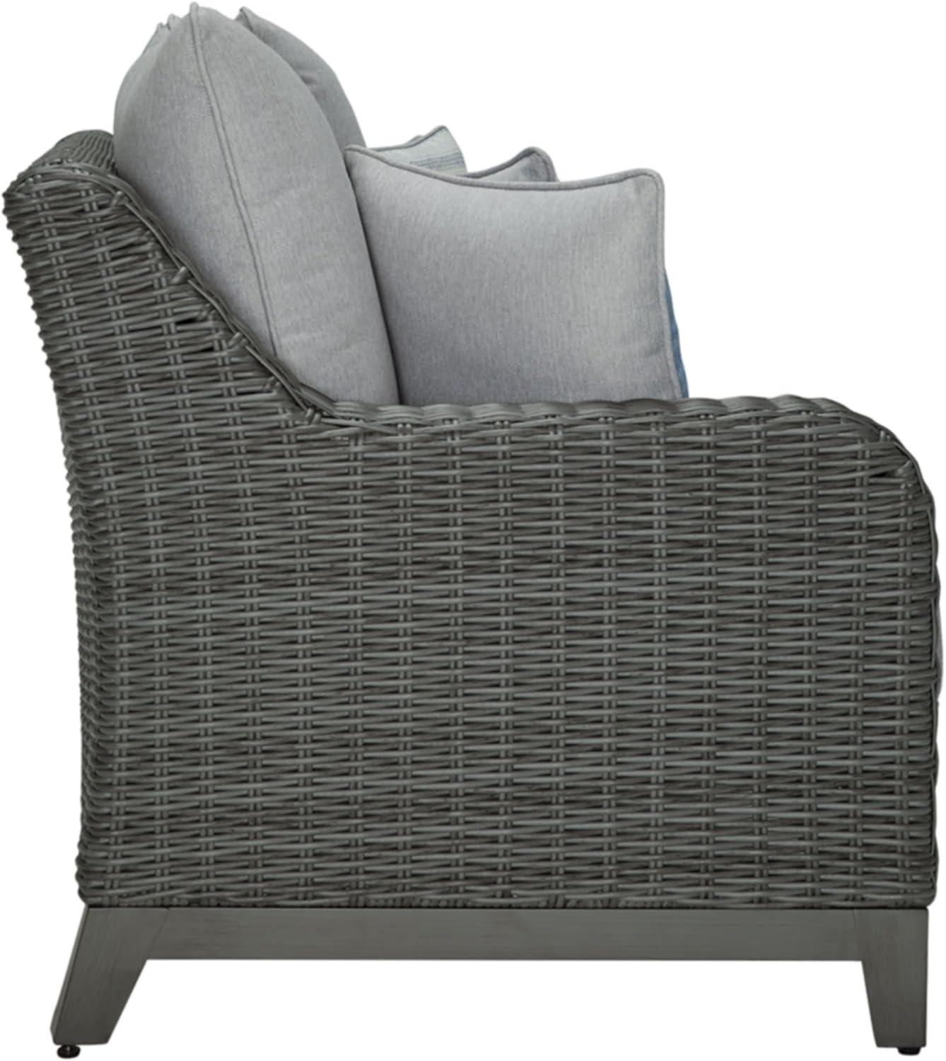 Ashley Furniture Elite Park Outdoor Fabric Sofa with Cushion in Gray