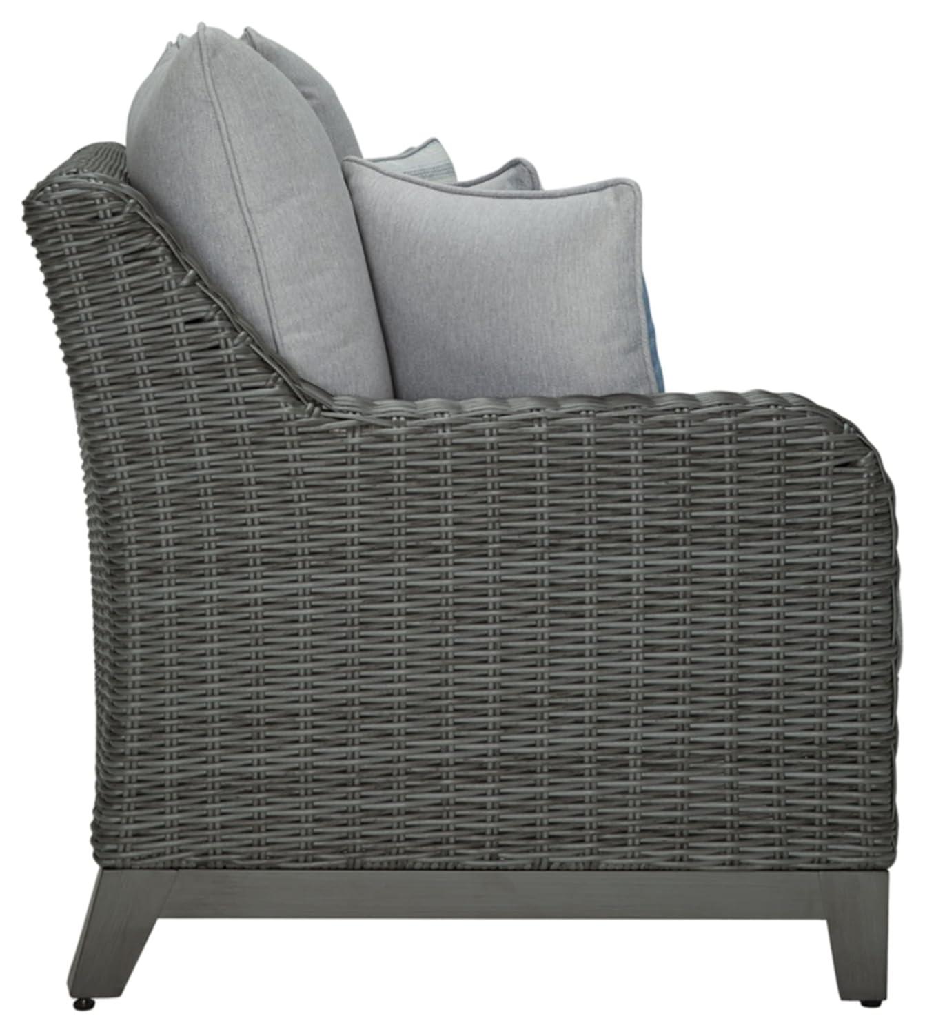 Signature Design by Ashley Elite Park Outdoor Fabric Sofa with Cushion in Gray