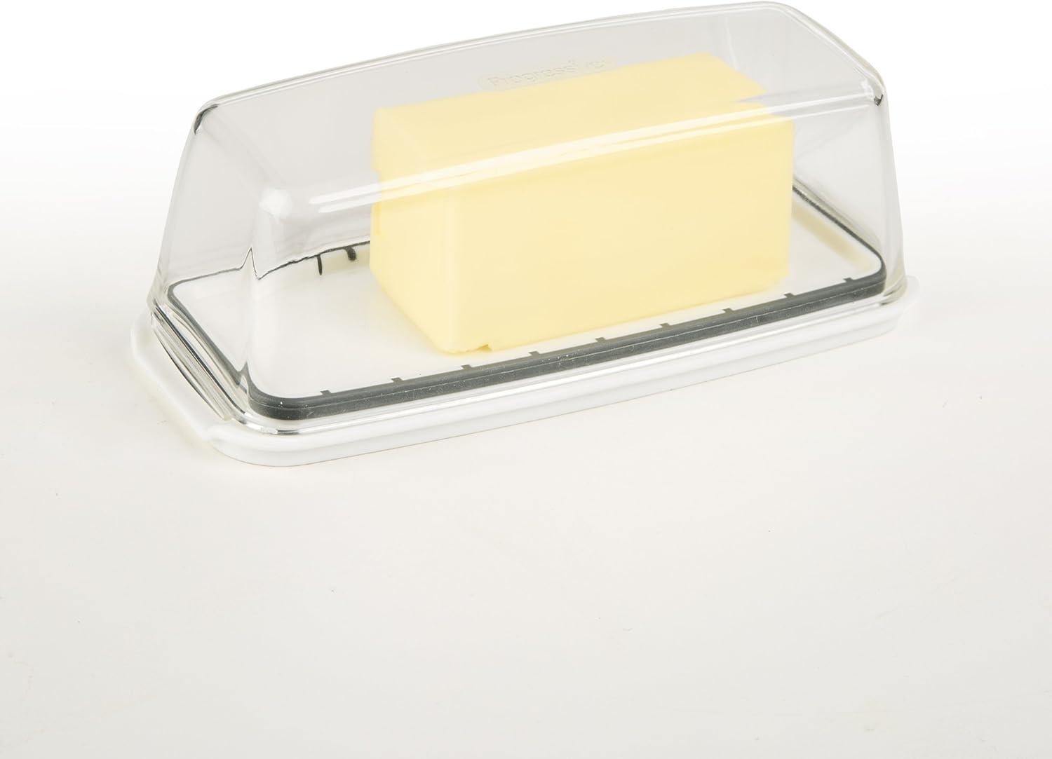 White BPA-Free Rectangular Butter Keeper with Lid