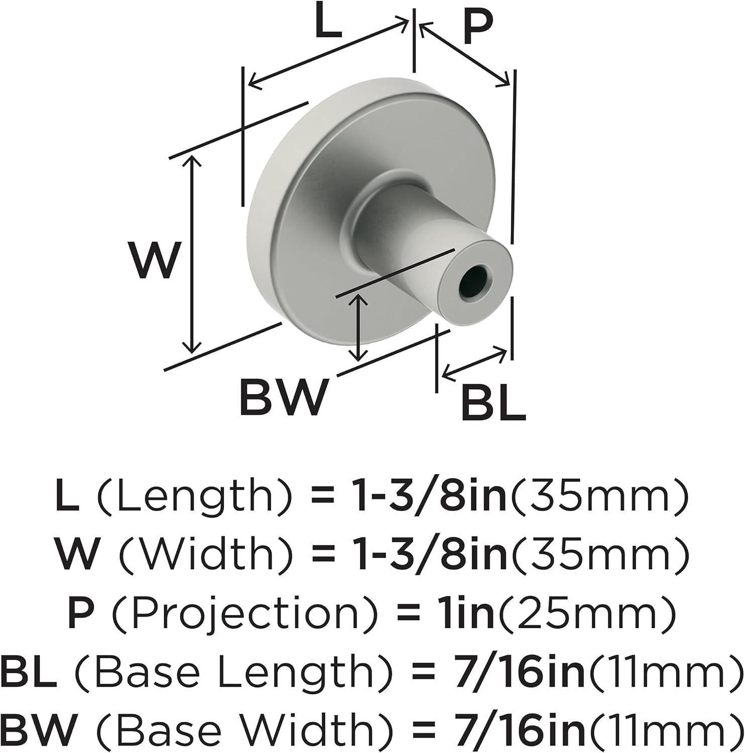 Amerock Versa 1-3/8 inch (35mm) Diameter Satin Nickel Cabinet Knob