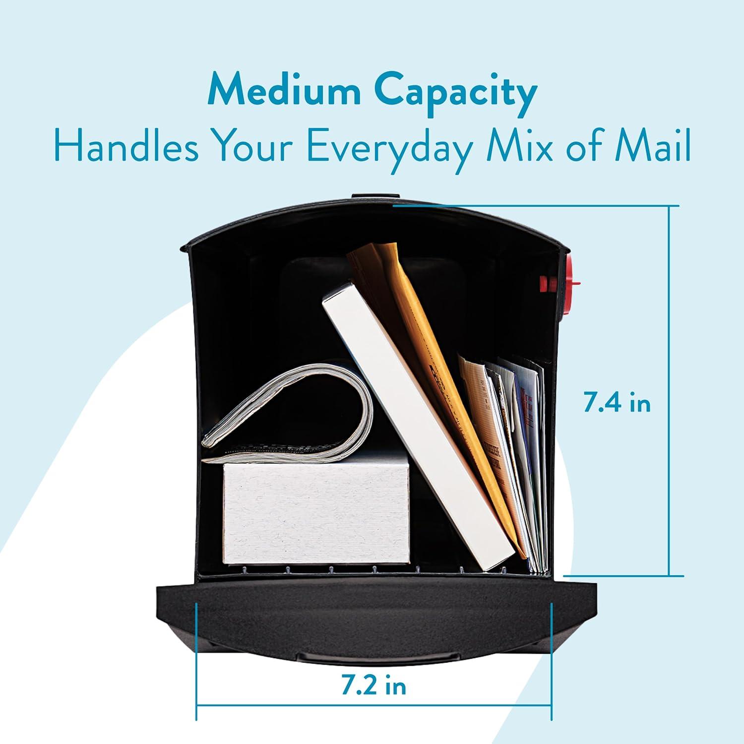 Architectural Mailboxes Patriot Plastic, Medium, Post-Mount Mailbox in Black