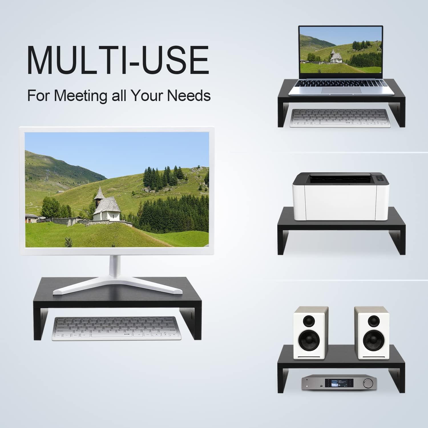 Drevy Small Designs2Go Monitor Riser for TVs up to 26 Inches, Black