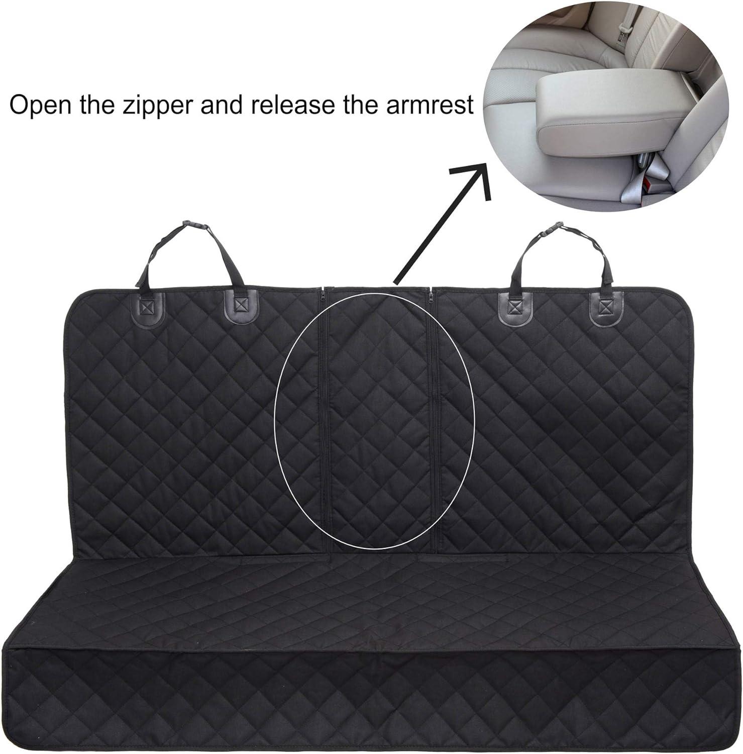 XL Black Quilted Waterproof Pet Car Seat Cover