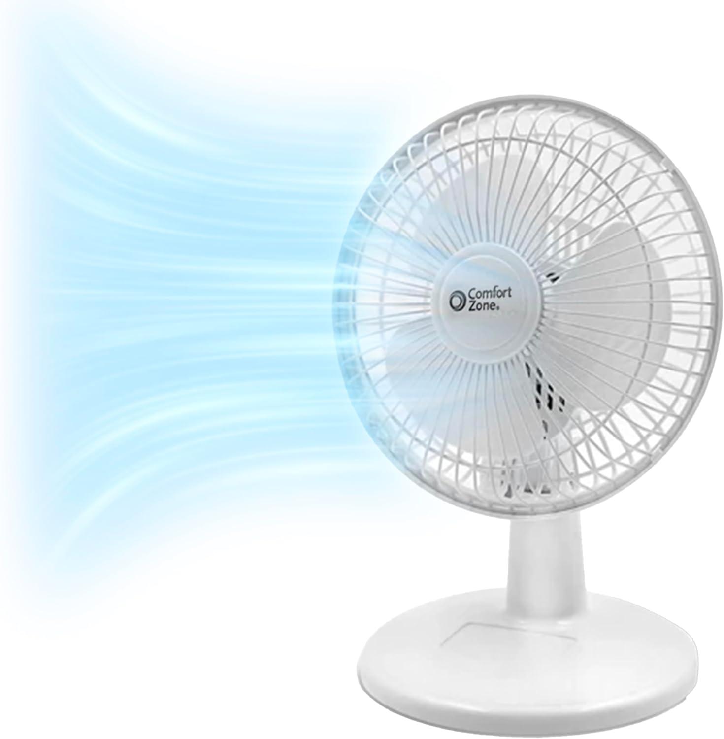 Comfort Zone 6 Inch Table Fan