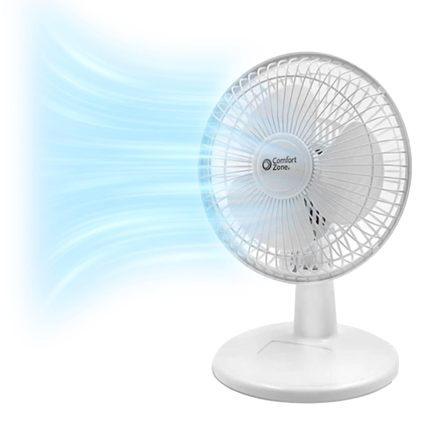 Comfort Zone 6 Inch Table Fan