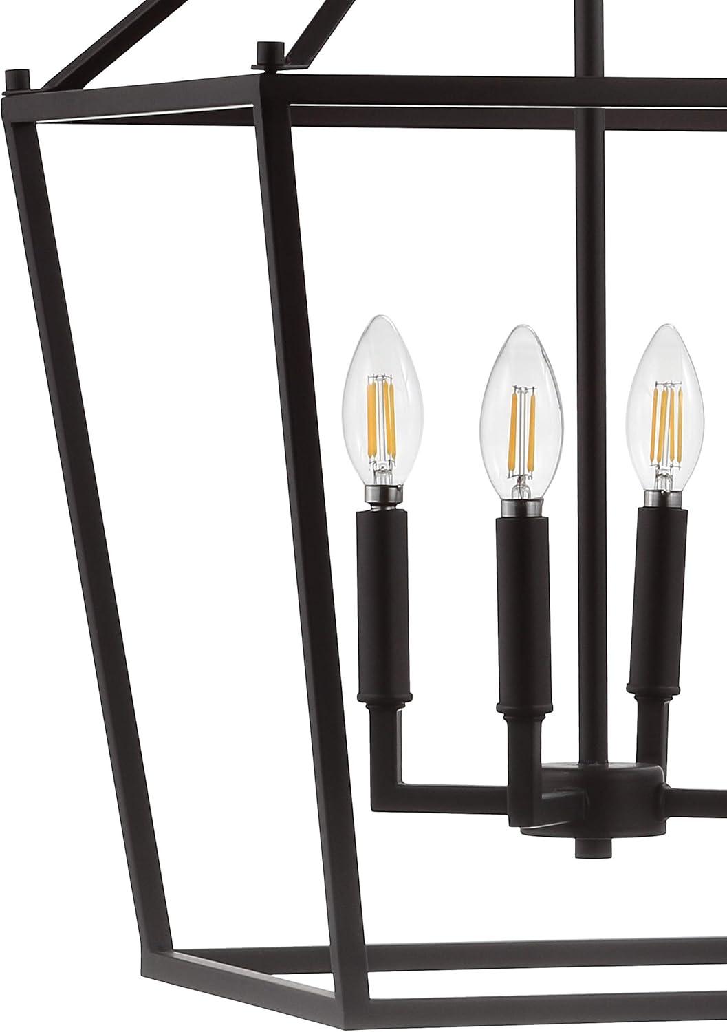 JONATHAN Y Pagoda 16" 4-Light Classic Traditional Metal Cage Lantern LED Pendant, Oil Rubbed Bronze