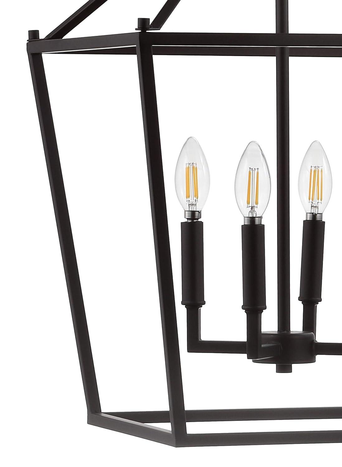 JONATHAN Y Pagoda 16" 4-Light Classic Traditional Metal Cage Lantern LED Pendant, Oil Rubbed Bronze