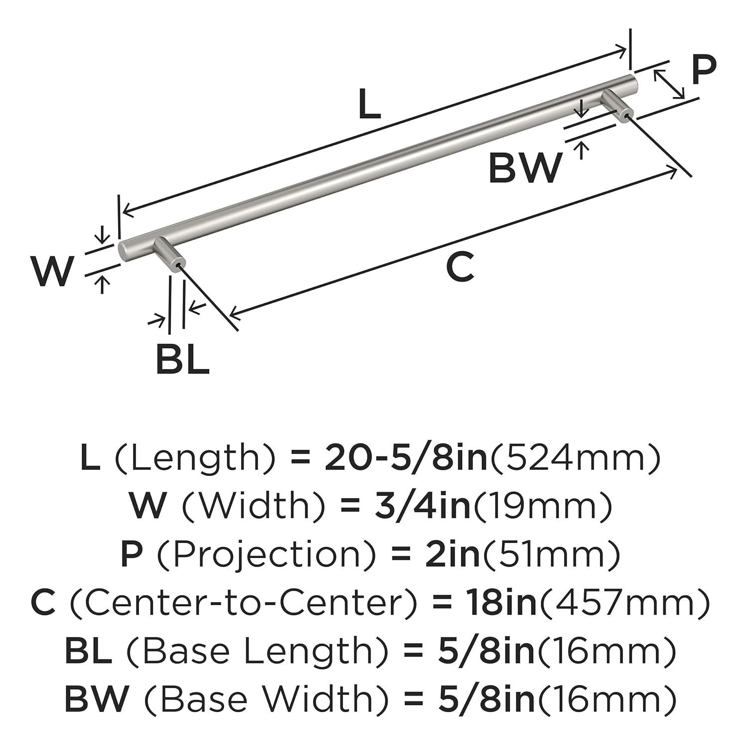 Amerock Bar Pulls 18 inch (457mm) Center-to-Center