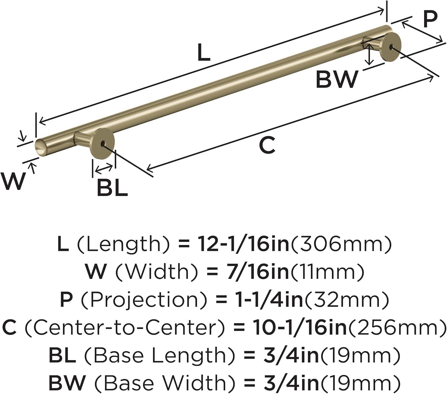 Amerock Radius 10-1/16 inch (256mm) Center-to-Center Golden Champagne Cabinet Pull