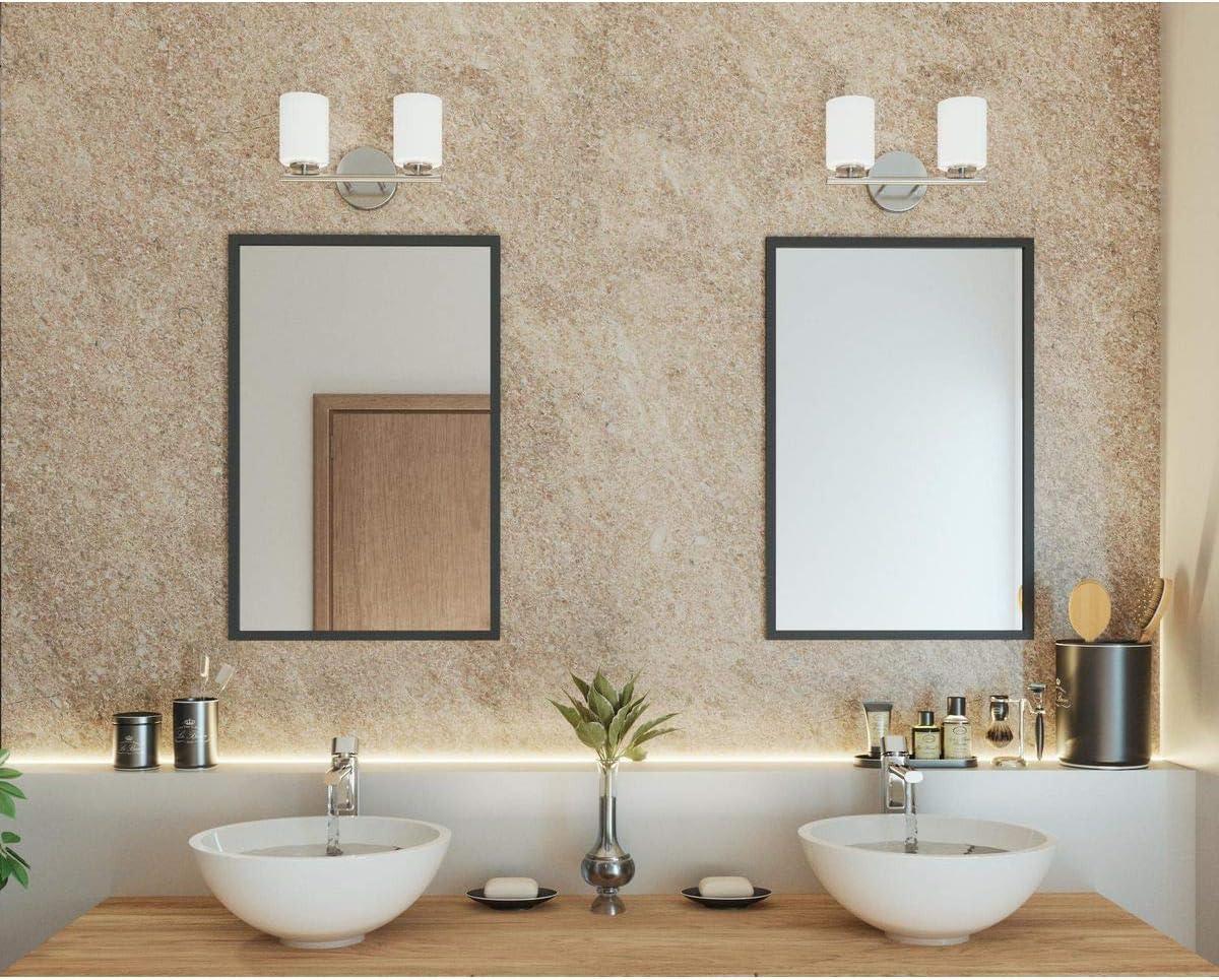 Progress Lighting Replay Collection 2-Light Bath Vanity, Polished Nickel, Shade Included