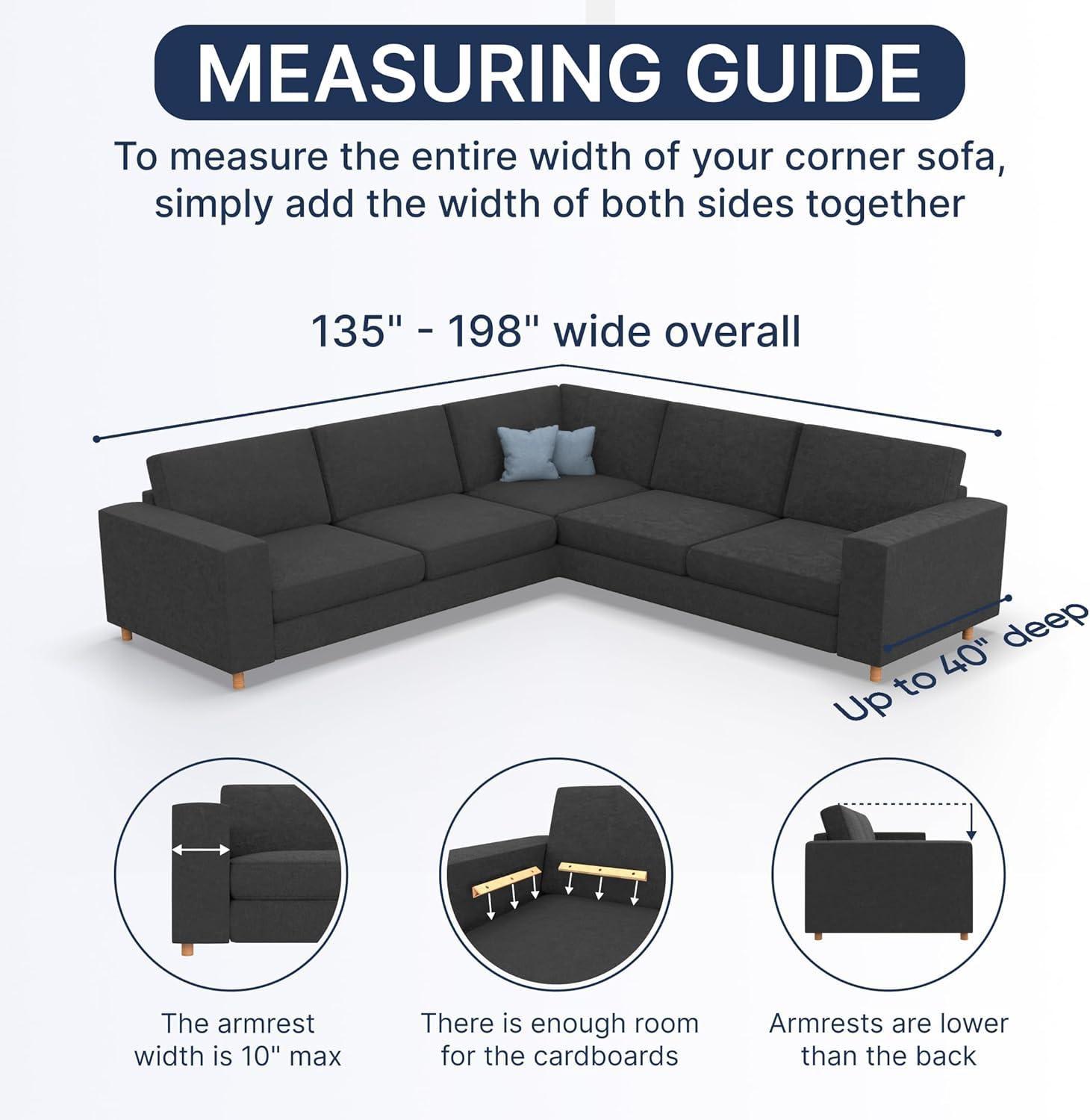 Stretchy Slipcover for Corner Sofa - Easy to Clean & Durable - Microfibra Collection