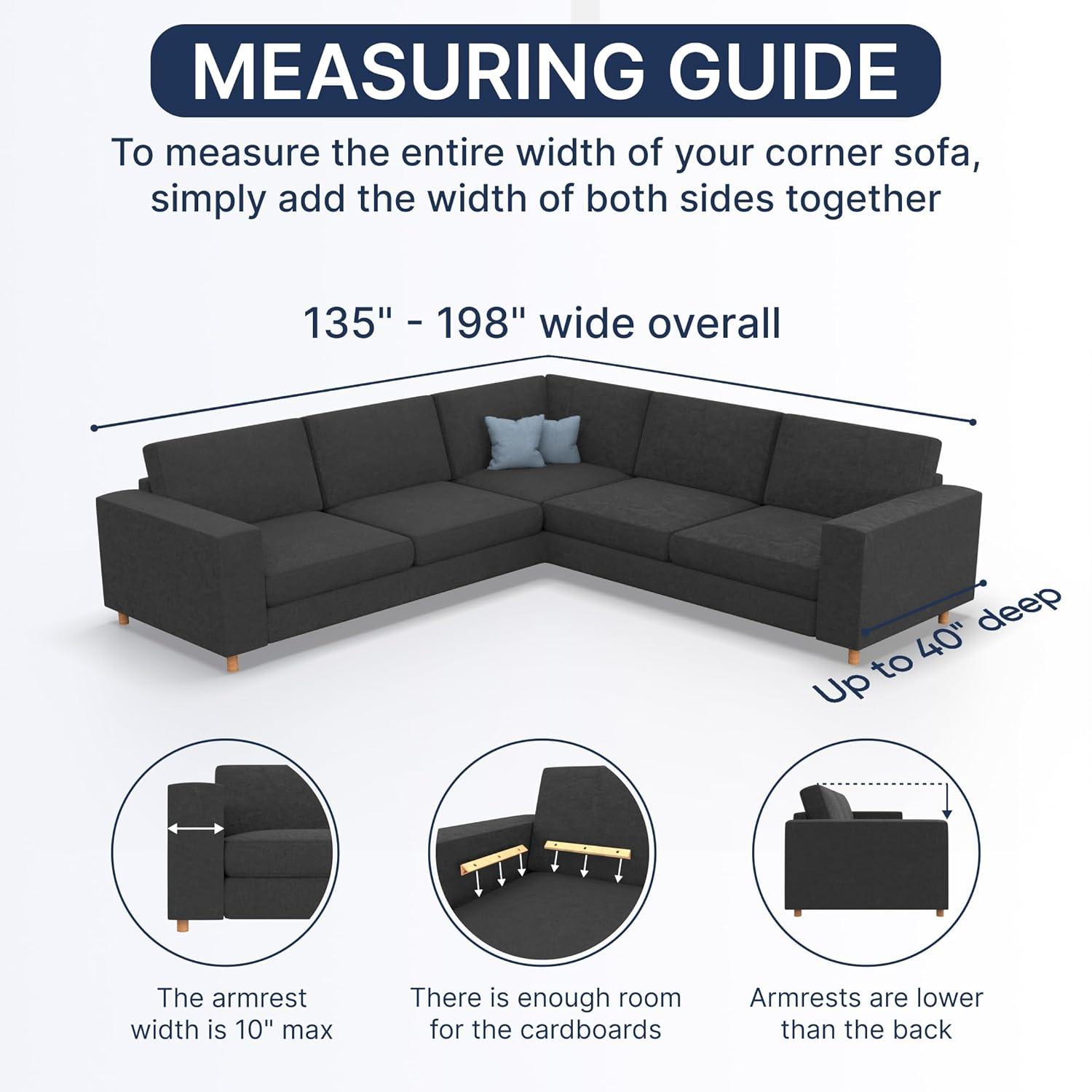 Stretchy Slipcover for Corner Sofa - Easy to Clean & Durable - Microfibra Collection