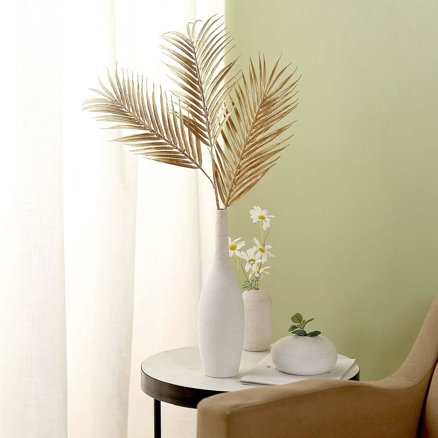 Efavormart Pack of 2 | 32" Metallic Gold Artificial Palm Leaf Spray, Tropical Leaves Vase Filler Floral Decoration