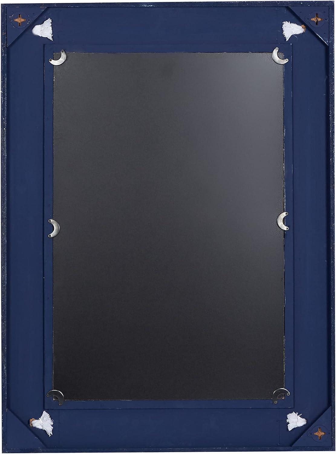 DecMode 23" x 31" Blue Wall Mirror with Knotted Rope