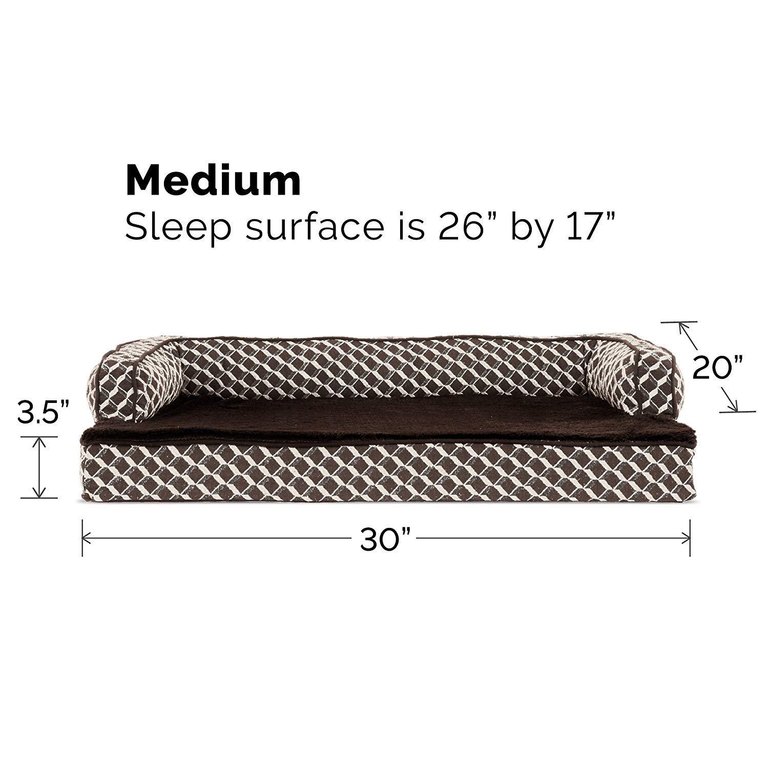 FurHaven Plush & Diamond Décor Comfy Couch Pet Bed