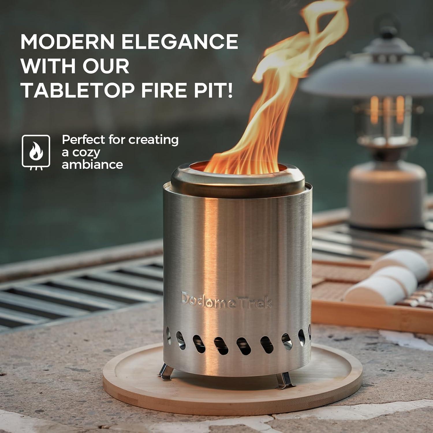 5.5inch Mini Fire Pit for Table, Small Tabletop Fire Pit , Outdoor Fire Pit Tabletop with Carry Bag,Stainless Steel, Blue