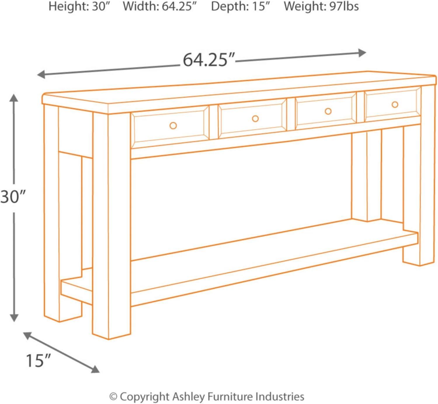 Signature Design by Ashley Casual Gavelston Sofa/Console Table, Black