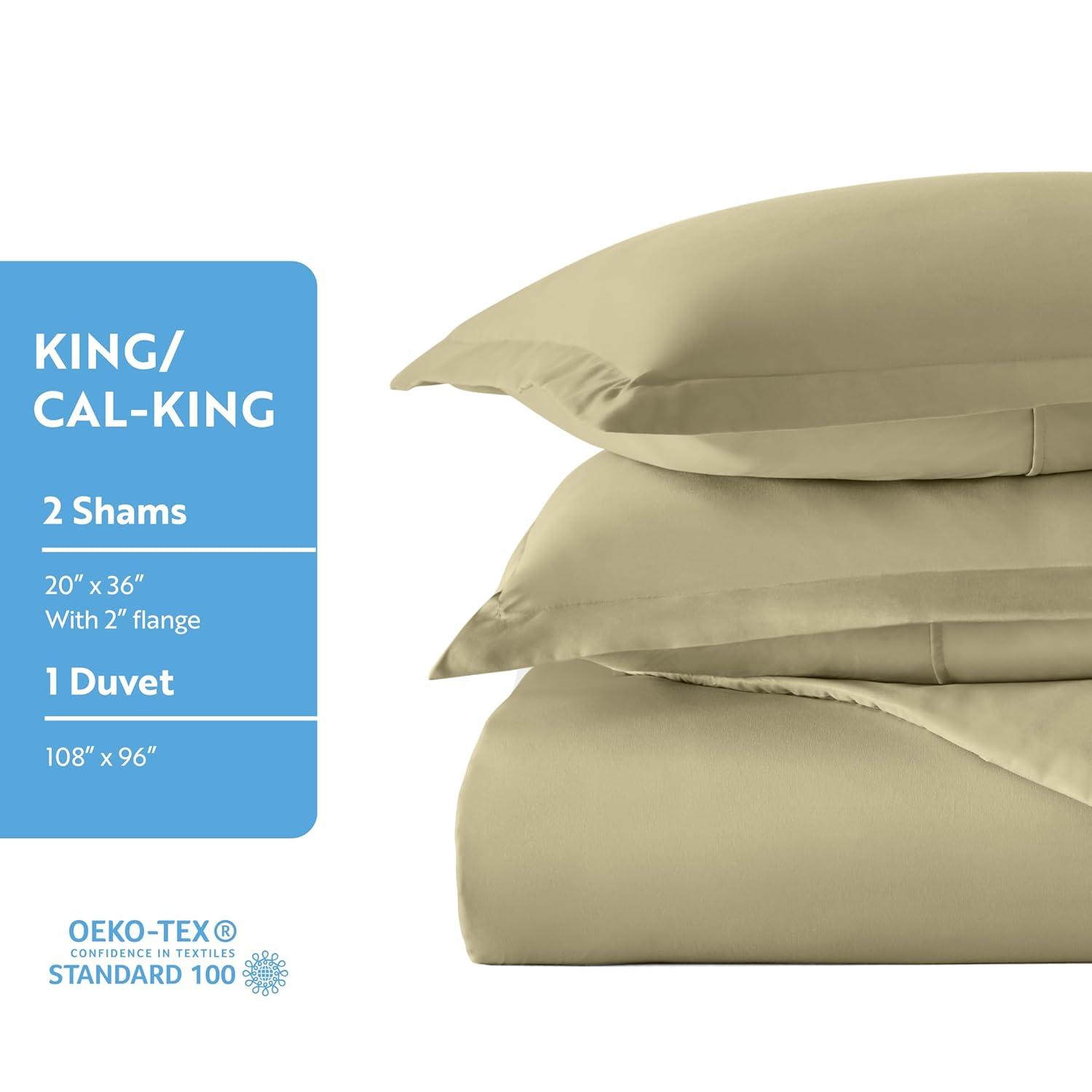 Sage Green Microfiber Twin Duvet Cover Set with Pillow Shams