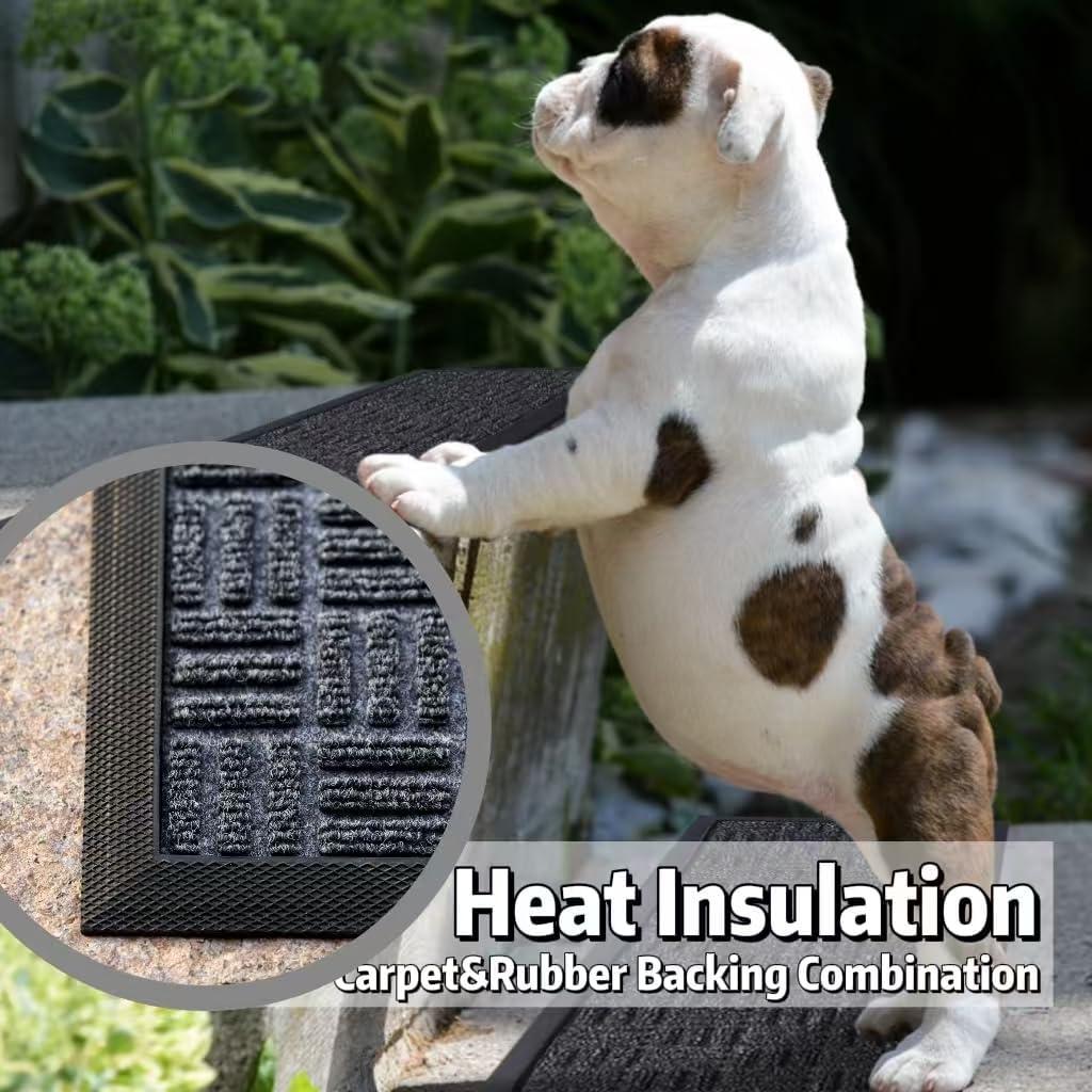 Aucuda 6pcs 8.5" x 30" Stair Treads Outdoor for Elders and Dogs on Wooden Steps, Non Slip Stair Runner Rug Heat Insulation Rubber Backing, Staircase Mat Carpet for Indoor Grip Farmhouse.