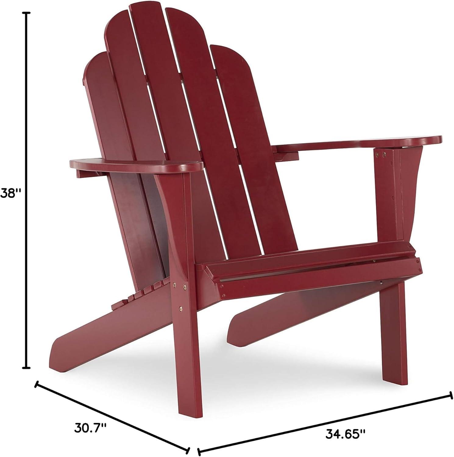 Linon Comfort Back Acacia Wood Adirondack Chair, Red Finish