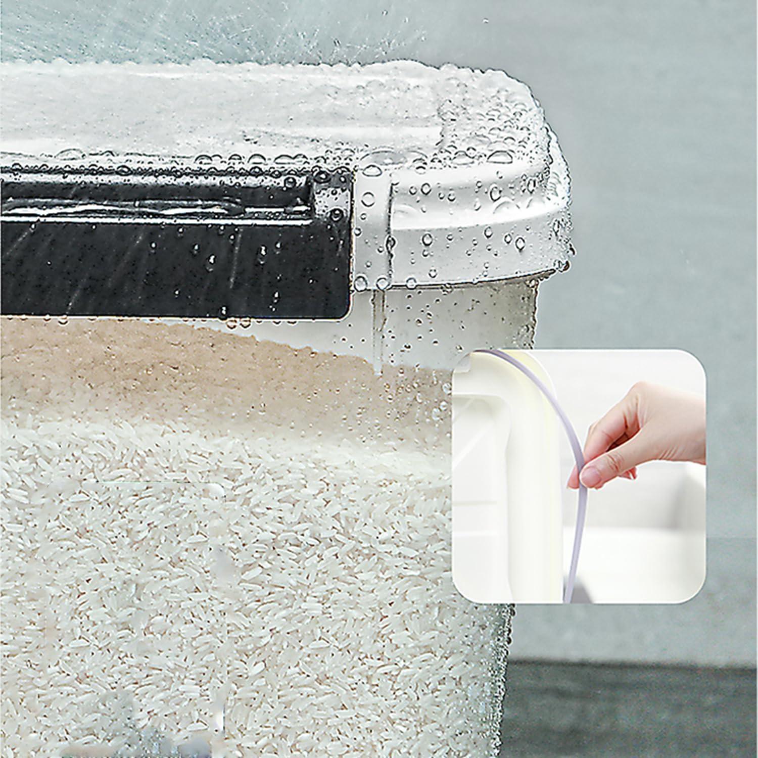 Clear and Black Airtight Plastic Food Storage Containers, 25 Liters, 2 Count