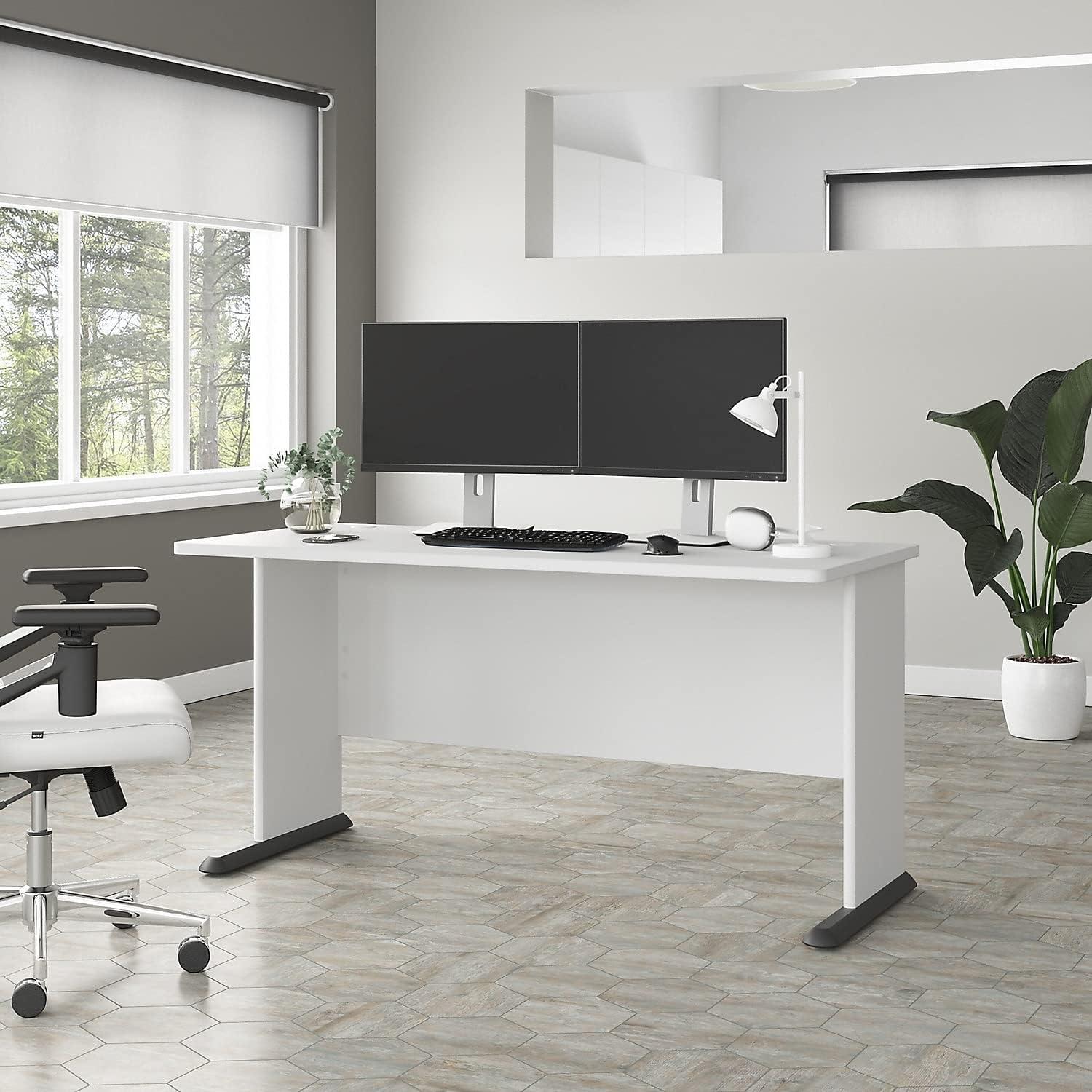 Studio A 60W Computer Desk in White - Engineered Wood