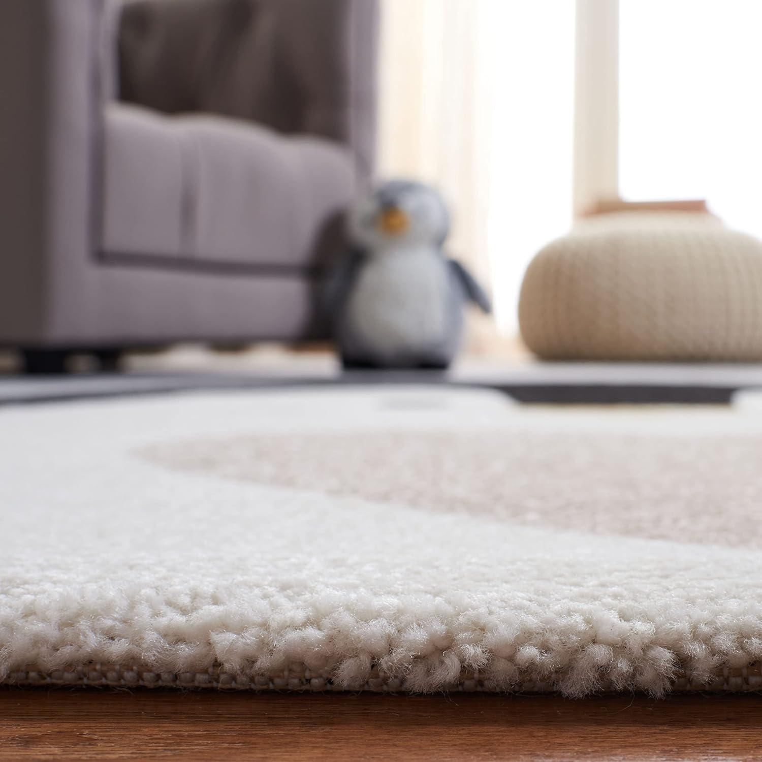 Carousel Kids CRK132 Power Loomed Area Rug - Light Grey/Black - 5'3" round - Safavieh.