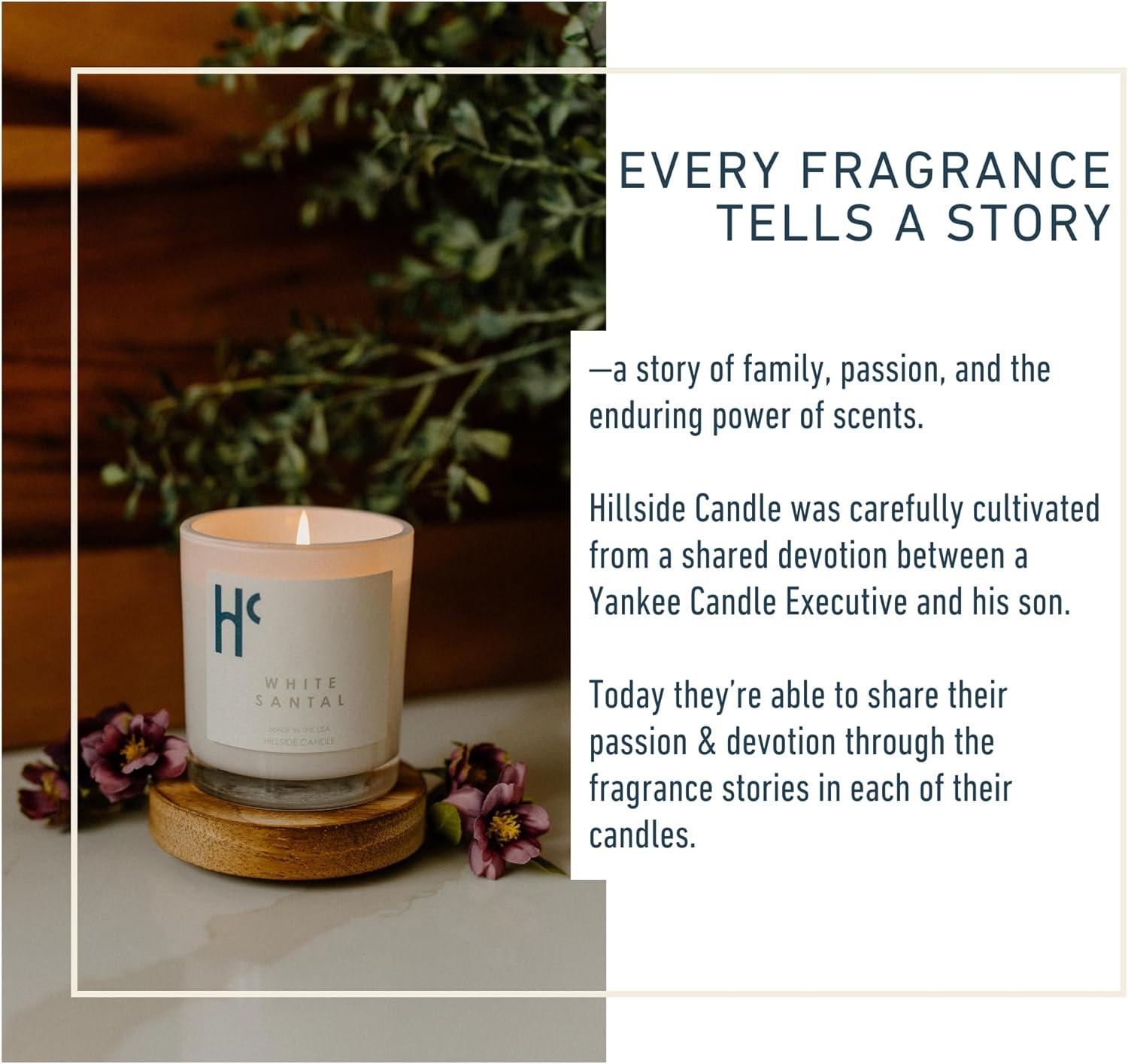 Hillside Candle White Santal Single Wick Soy Candles, Luxury Scented Candles for Home - Up to 60 Hour Burn Time, Cruelty-Free Soy Wax Blend - Lily of The Valley Fragrance, Notes of Wood & Musk (9 oz)