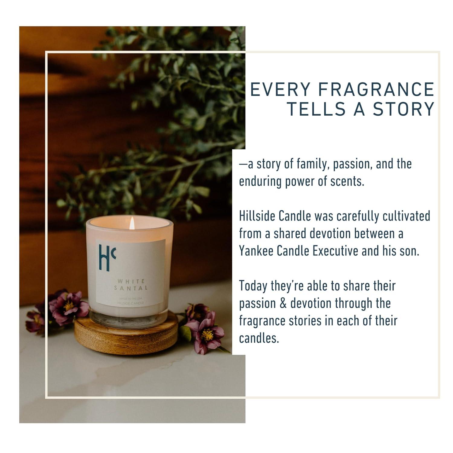 Hillside Candle White Santal Single Wick Soy Candles, Luxury Scented Candles for Home - Up to 60 Hour Burn Time, Cruelty-Free Soy Wax Blend - Lily of The Valley Fragrance, Notes of Wood & Musk (9 oz)