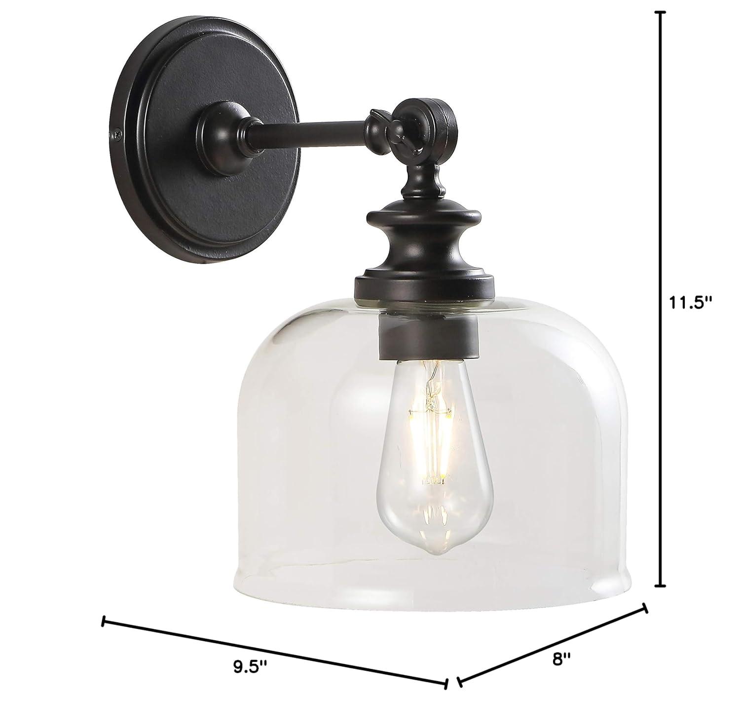 Neri 8" Wall Sconce (Set of 2) - SCN4065 - Oil Rub Bronze/Clear - Safavieh