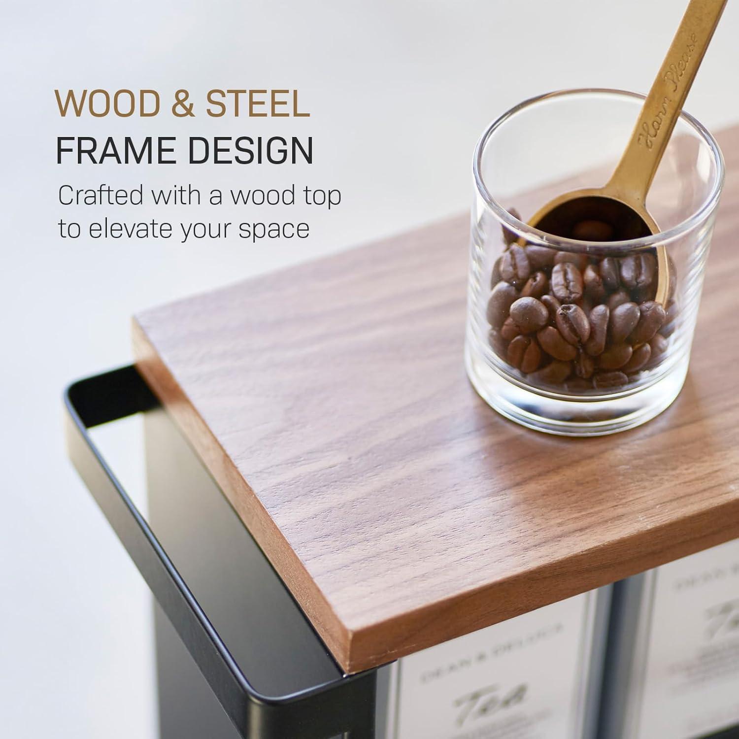 Yamazaki Tower Black Rolling Slim Storage Cart With Handle