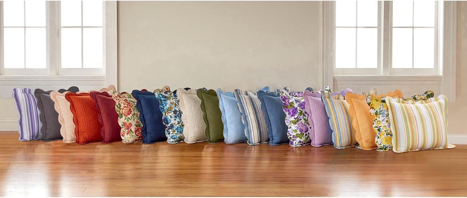 BrylaneHome Florence Sham - King, Blue Stripe