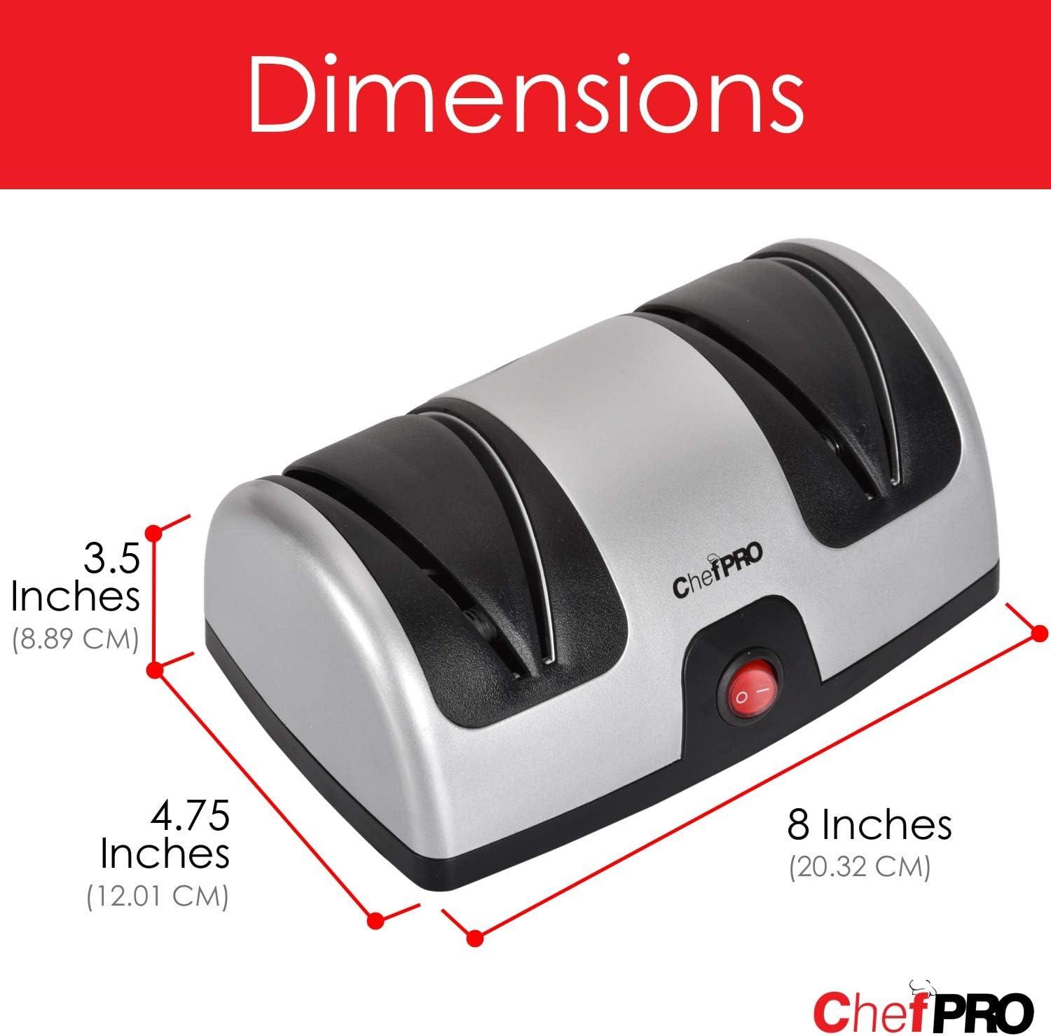 Chef Pro Black-Silver 2-Stage Electric Knife Sharpener