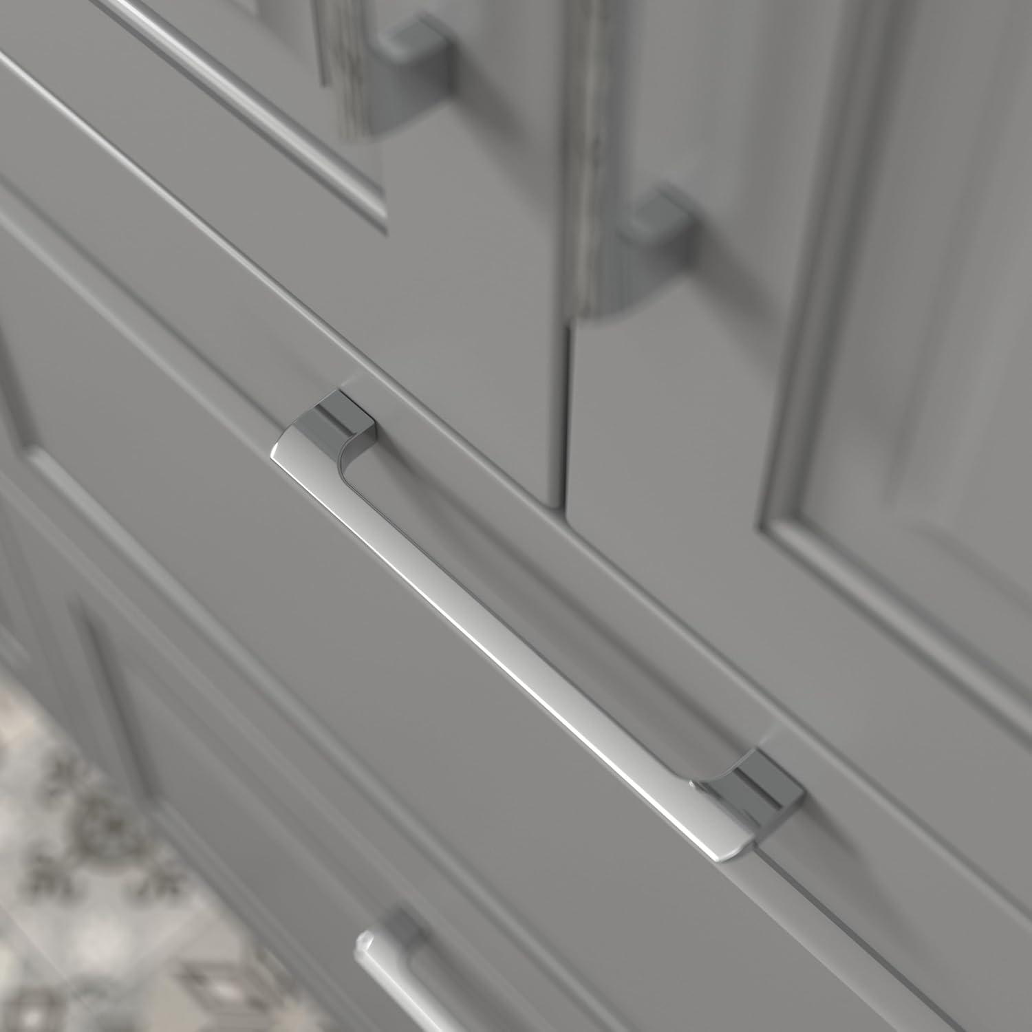 Hickory Hardware H076702-CH-10B 128 mm CC Forge Cabinet Pull, Polished Chrome - Pack of 10