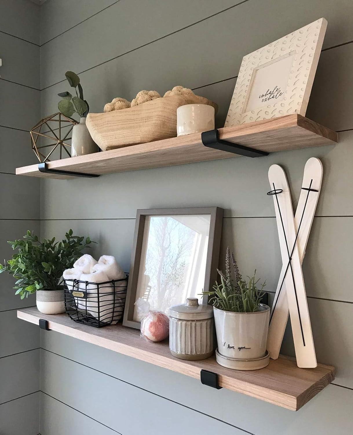 LEOPO 12 inch Shelf Bracket for DIY Floating Shelf, 1/5 inch Thick Heavy Duty Bracket, 4-Pack, 11.25” x 6” x 1.5”