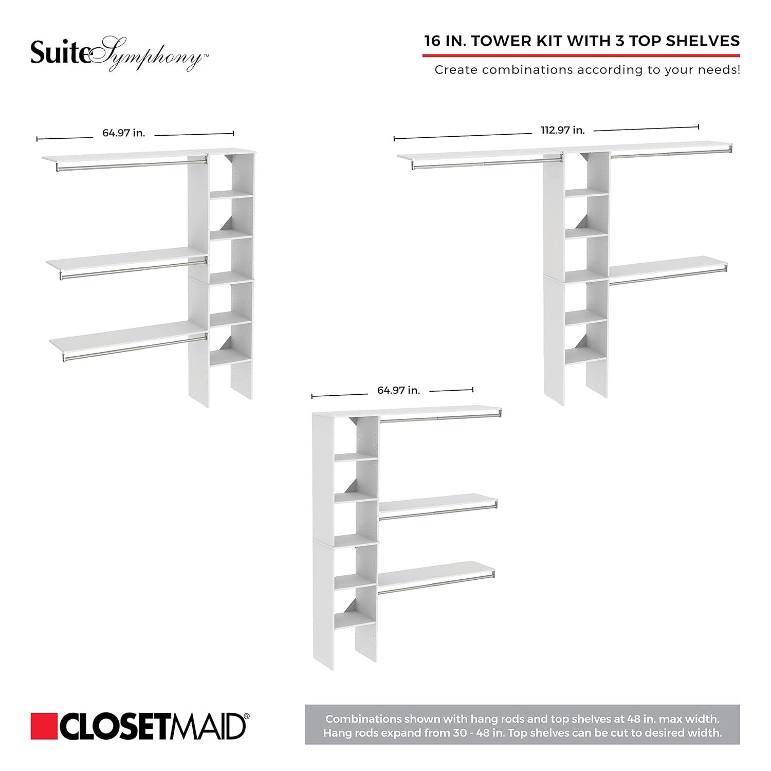 Closetmaid Ss16-Cos Suitesymphony 6 To 9 Foot Wide Closet Organization Shelving System Kit
