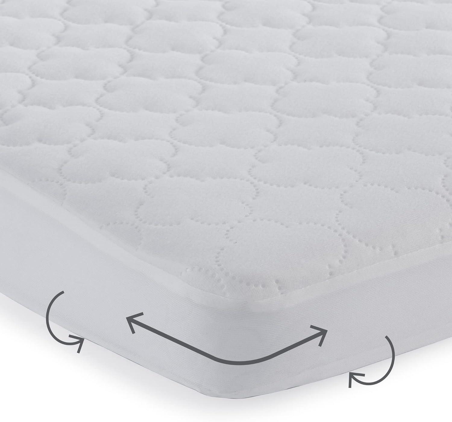 Sealy Baby Waterproof Protection Waterproof Fitted Baby Mini Crib Mattress Protector Pad, 38" x 24" - White