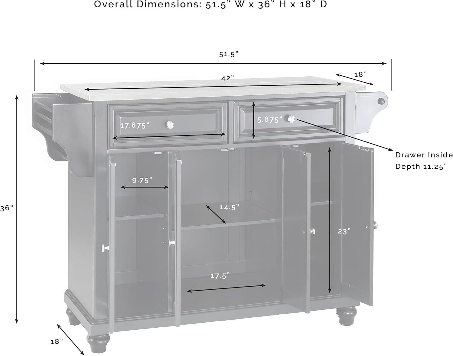 Cambridge Stainless Steel Top Full Size Kitchen Island/Cart - Crosley