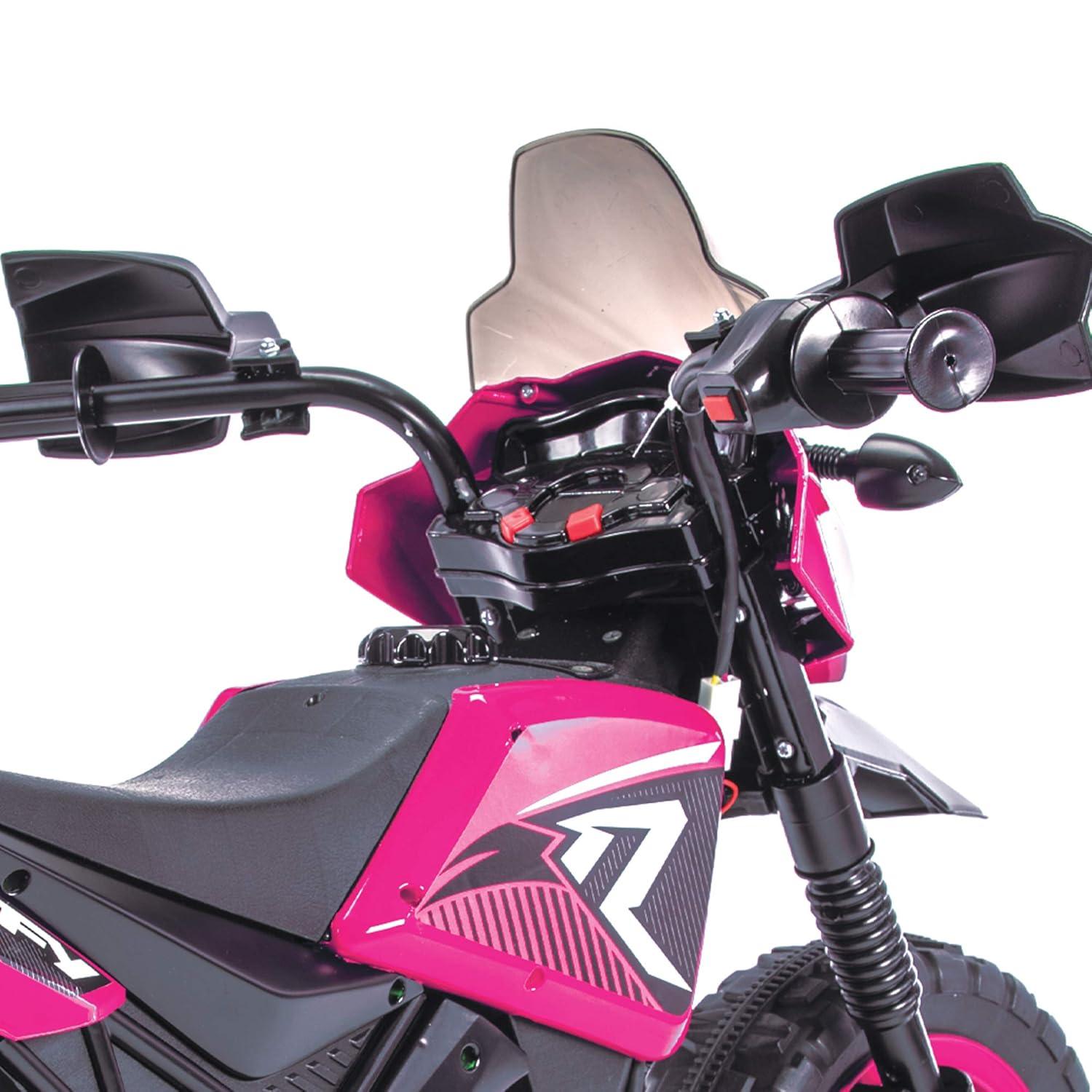 Huffy 6V Motorcycle Kids' Battery Ride-On, Fits Riders 3 to 7 Years Old, Hot Pink, Child, Girl's